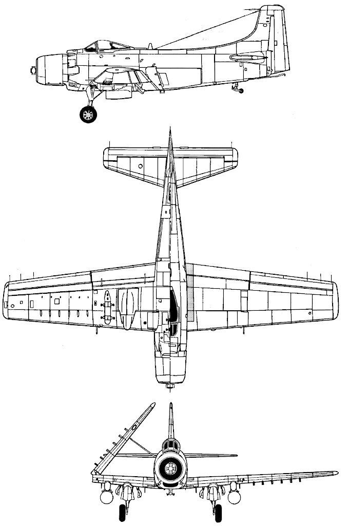 Douglas A-1E Skyraider Blueprint