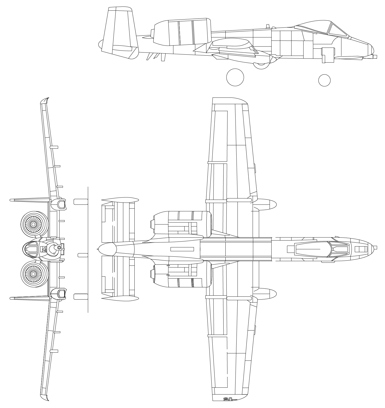Fairchild A-10A Thunderbolt II Blueprint