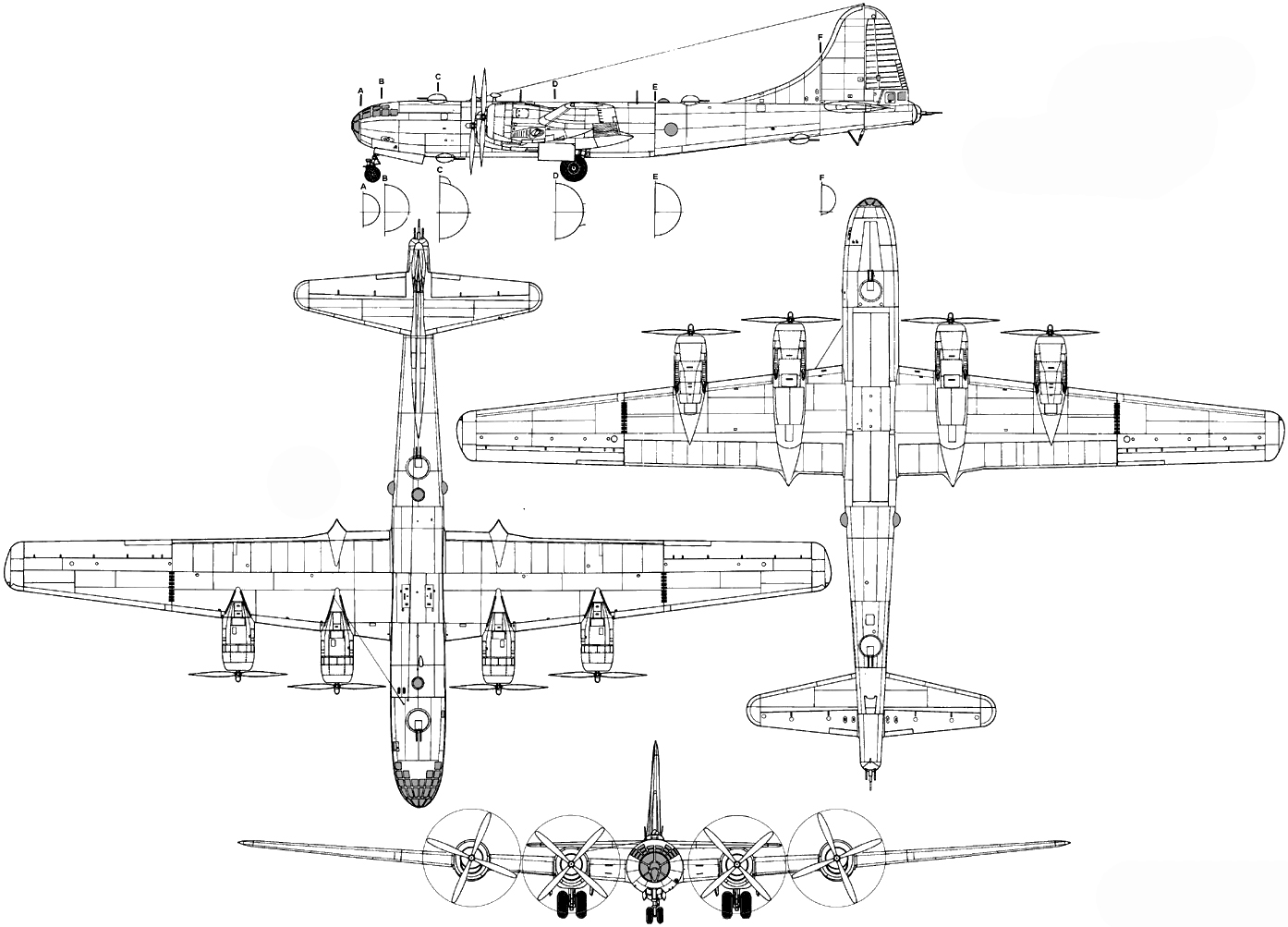 Boeing B-29-55-MO Superfortress Blueprint