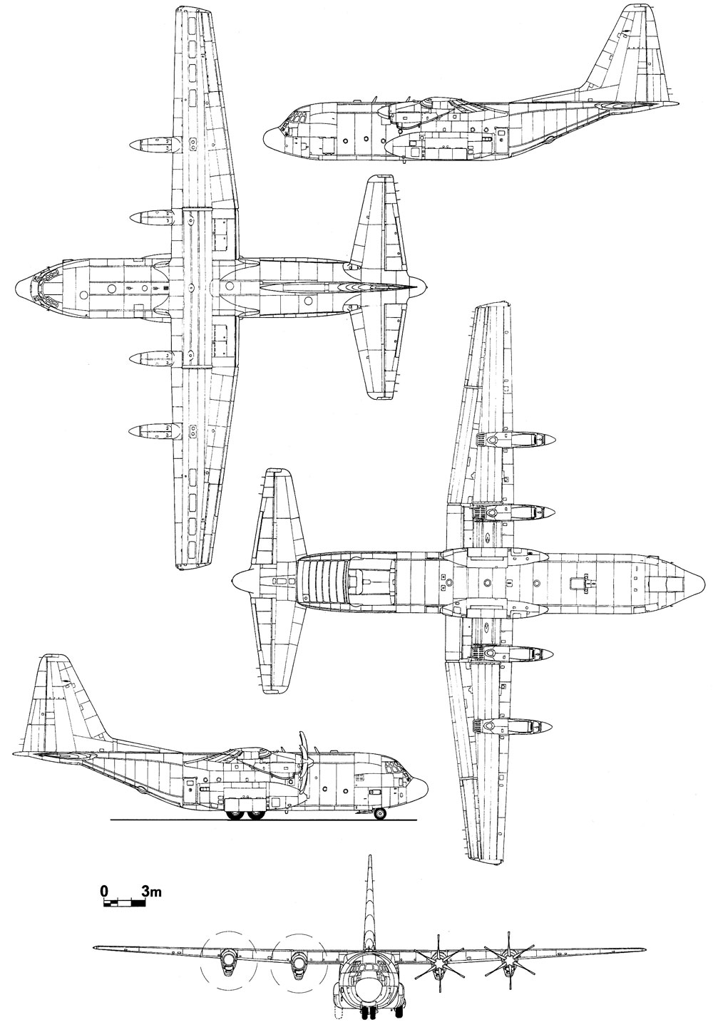 Lockheed NC-130B Hercules Blueprint