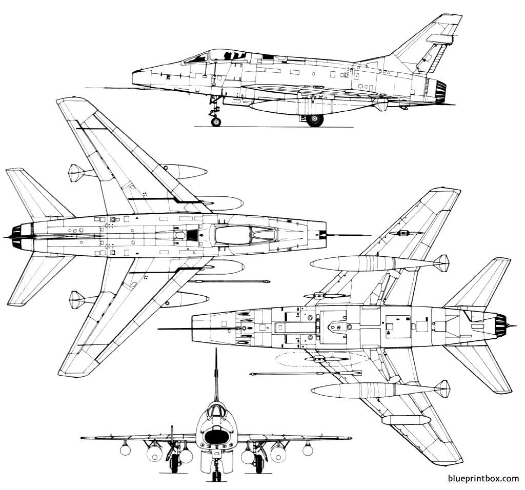 North American F-100A-5-NA Super Sabre Blueprint