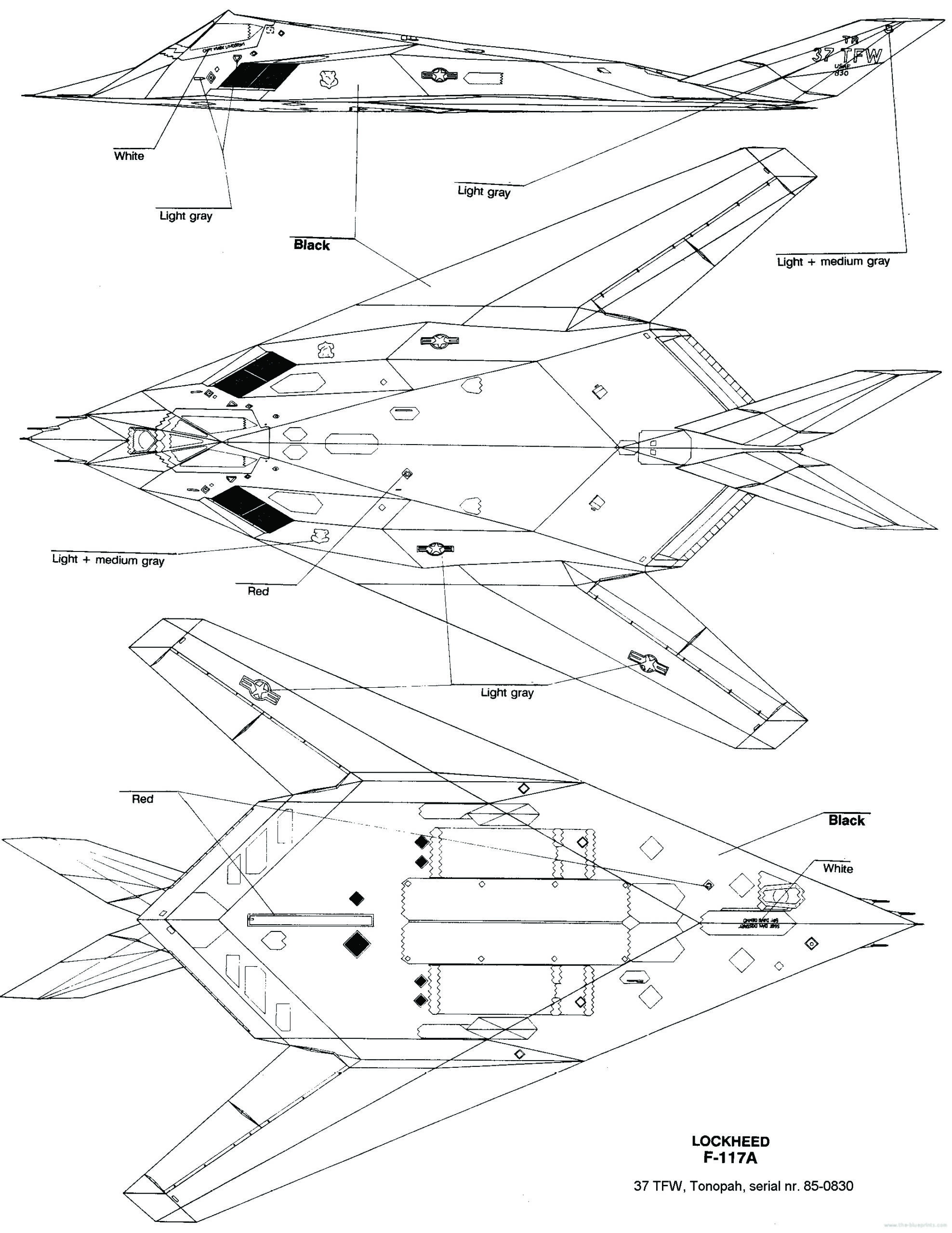 Lockheed F-117 Nighthawk Blueprint