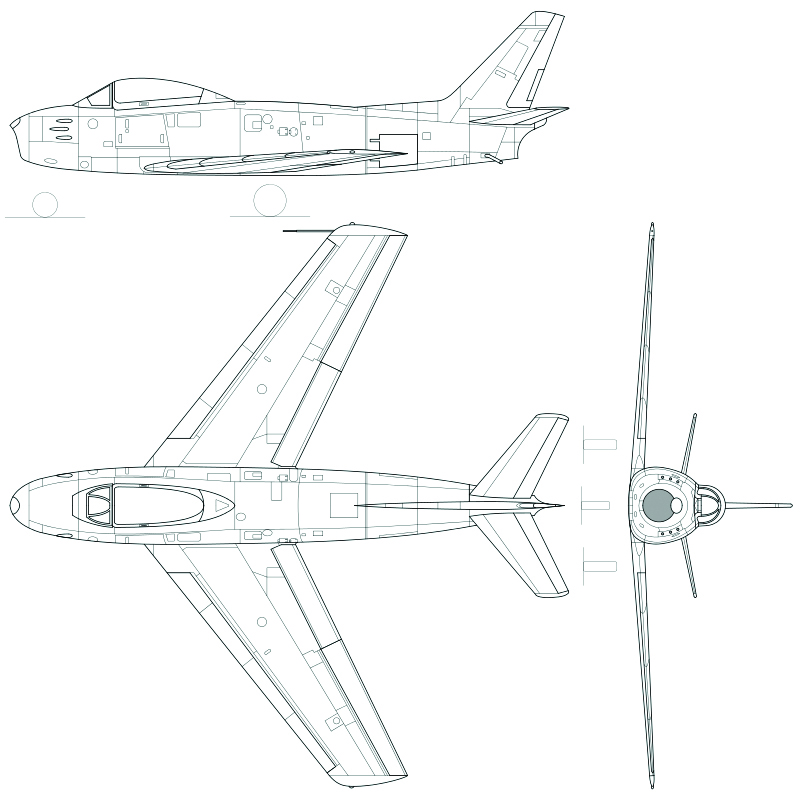 North American F-86F-30-NA Sabre Blueprint