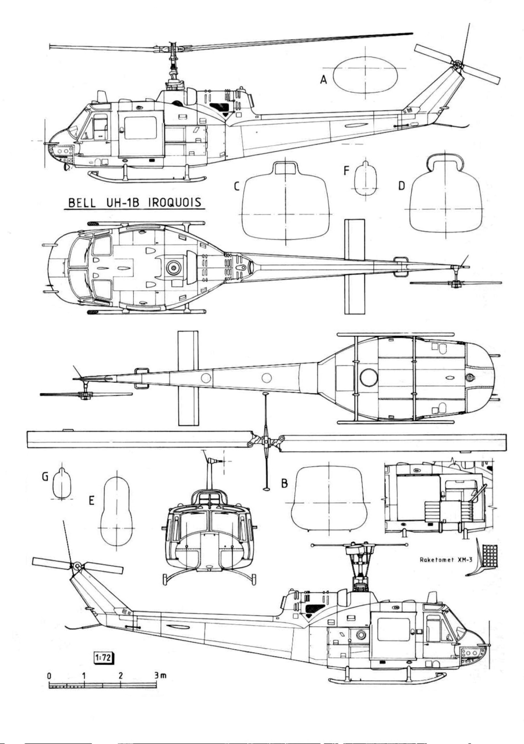 Bell HH-1H Iroquois Blueprint