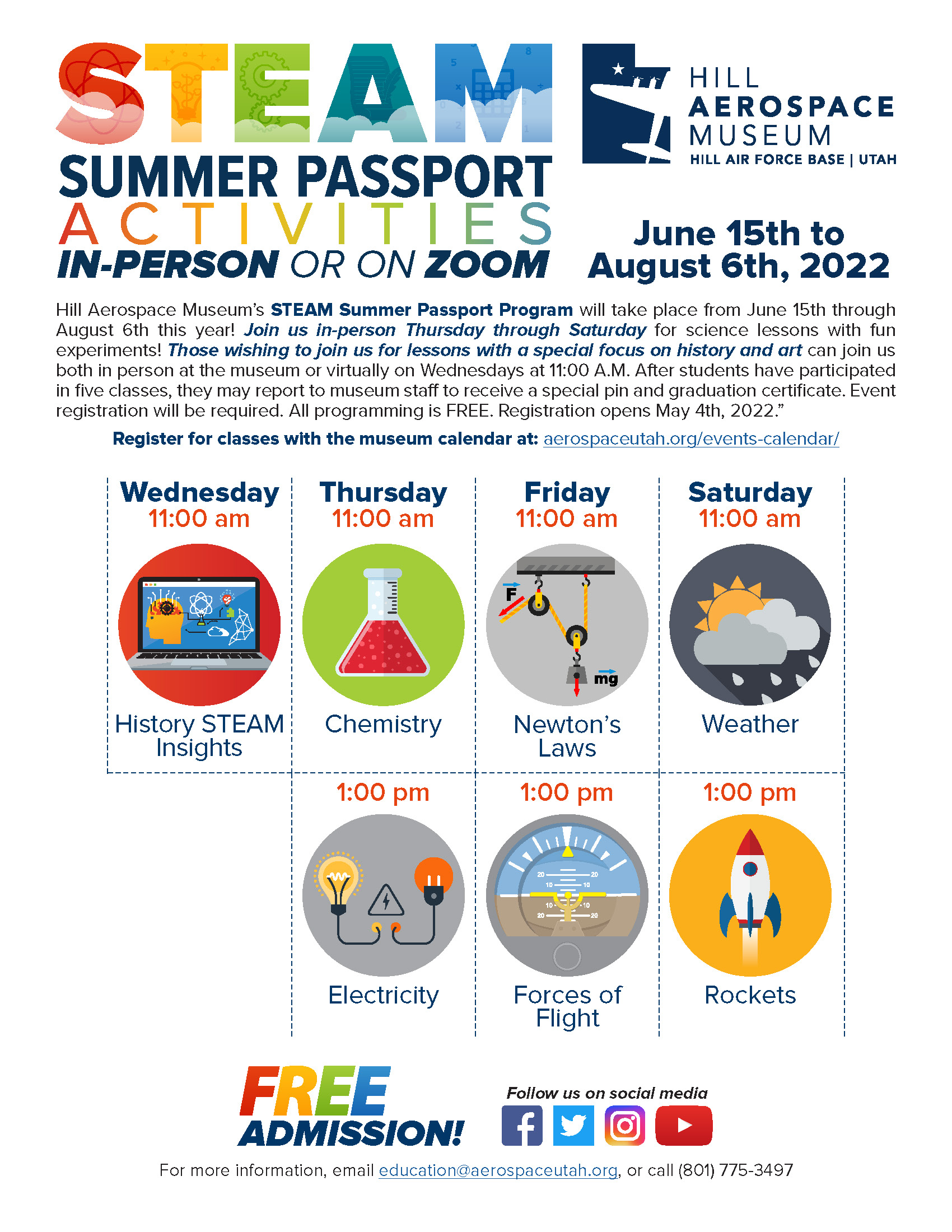 image and link to the pdf of the STEAM Summer Passport Flyer 2022