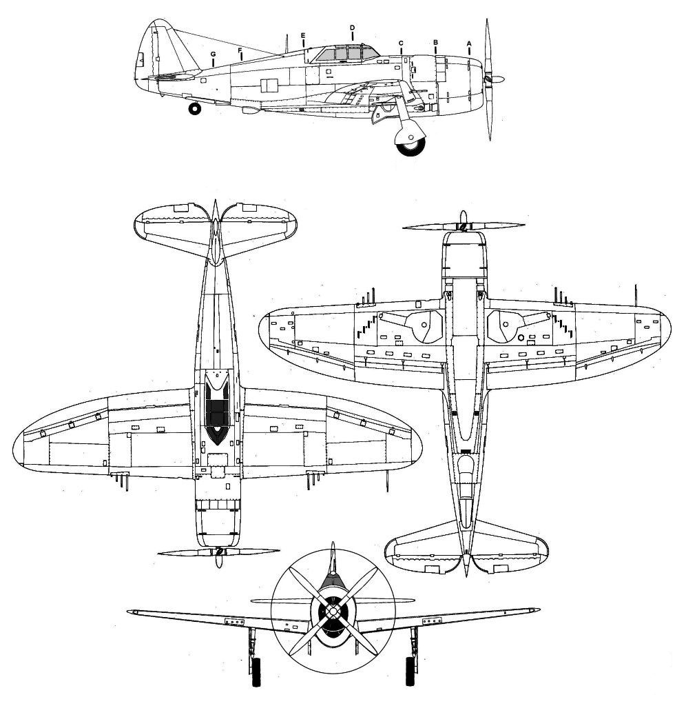Republic P-47D Thunderbolt Blueprint