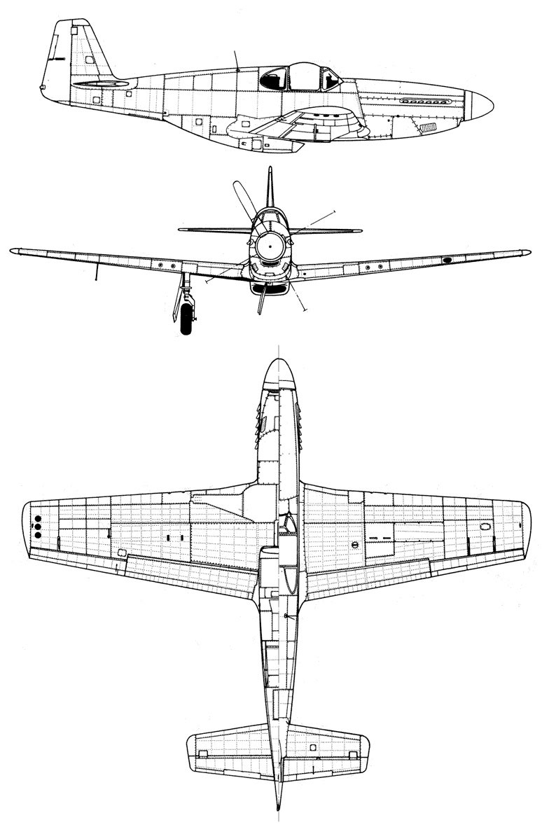 North American P-51D Mustang Blueprint