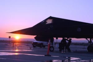 Maintainers from the 410th Flight Test Squadron do an early morning check on an F-117 Nighthawk stealth fighter at Air Force Plant 42 in Palmdale, Calif. (U.S. Air Force photo by Tech. Sgt. Eric Grill)