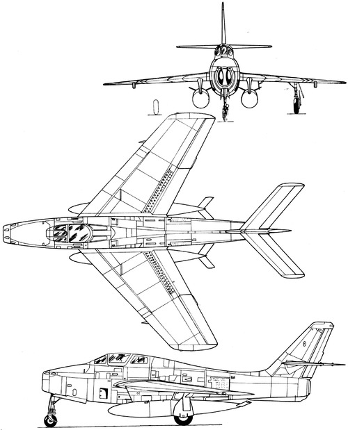 History of the F-84F-25-RE ThunderstreakBlueprint